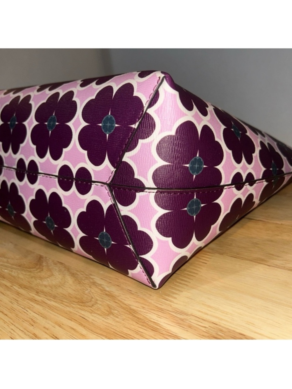 Floral Print Purple Tote Bag - Picture 10 of 15